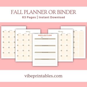 Leaf Design Fall Planner Or Binder