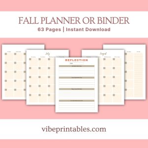 Leaf Design Fall Planner Or Binder