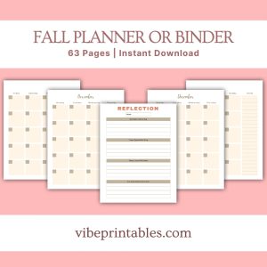 Leaf Design Fall Planner Or Binder