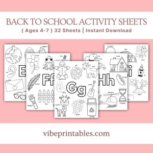 Back To School Activity Sheets Ages 4-7