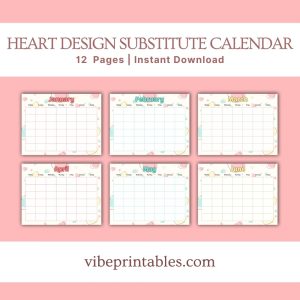 Heart Design Substitute Planner Or Binder