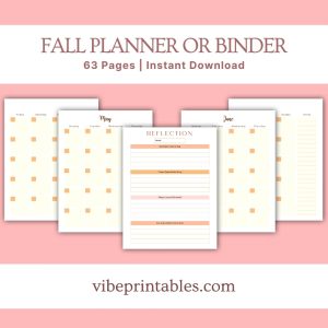 Peach Fall Planner Or Binder