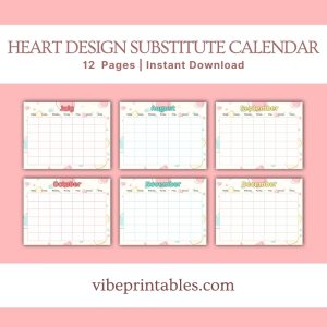 Heart Design Substitute Planner Or Binder