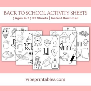 Back To School Activity Sheets Ages 4-7