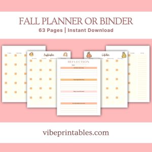 Peach Fall Planner Or Binder