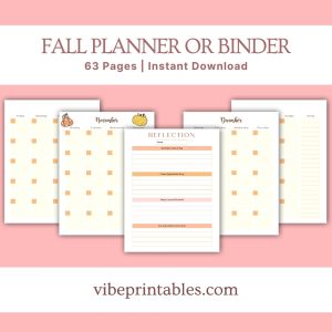 Peach Fall Planner Or Binder