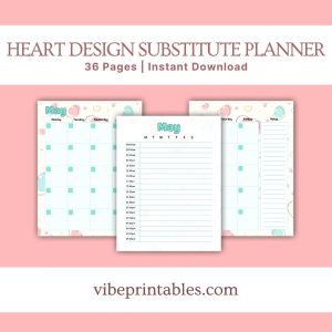 Heart Design Substitute Planner Or Binder