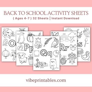 Back To School Activity Sheets Ages 4-7