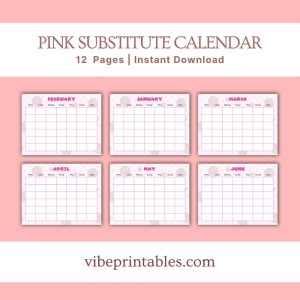 Pink Substitute Planner Or Binder