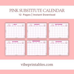 Pink Substitute Planner Or Binder