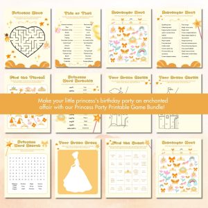 Orange Birthday Party Game Bundle For Kids