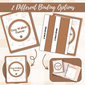 Tan Dog Walker Planner Or Binder