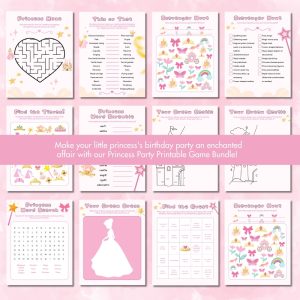 Pink Birthday Party Game Bundle For Kids