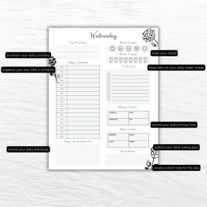 Black & White 7 Day Planner Pack