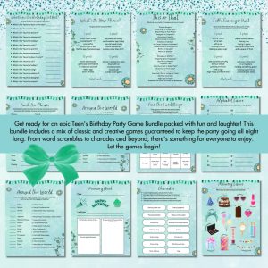 Green Birthday Party Game Bundle For Teens – Girls