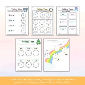 Telling Time Worksheets – Analog & Digital