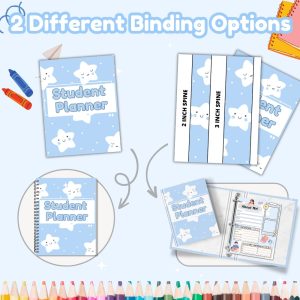 Blue Student Planner Or Binder For Young Kids