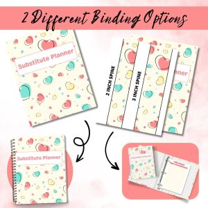 Heart Design Substitute Planner Or Binder