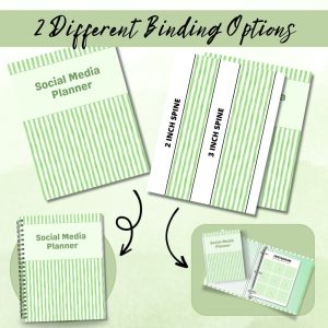 Green Stripe Social Media Planner Or Binder