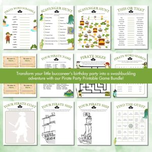 Green Birthday Party Game Bundle For Kids