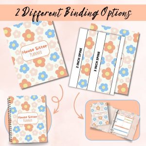 Flower Design House Sitter Planner Or Binder