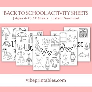 Back To School Activity Sheets Ages 4-7