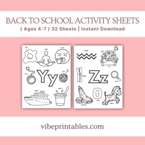 Back To School Activity Sheets Ages 4-7