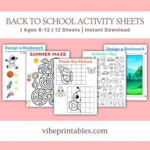 Back To School Activity Sheets Ages 8-12