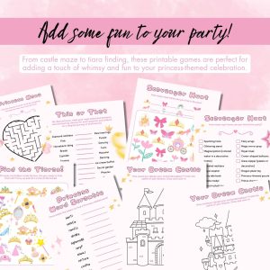 Pink Birthday Party Game Bundle For Kids