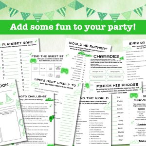 Green Birthday Party Game Bundle For Teens