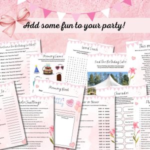 Pink Birthday Party Game Bundle For Teens – Girls