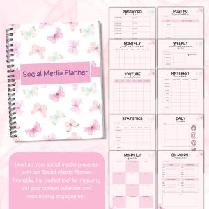 Butterfly Theme Social Media Planner Or Binder