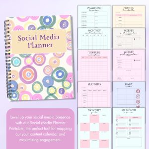 Colorful Social Media Planner Or Binder