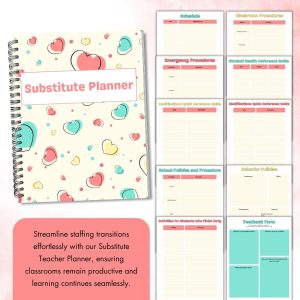 Heart Design Substitute Planner Or Binder