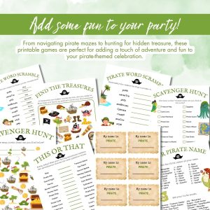 Green Birthday Party Game Bundle For Kids