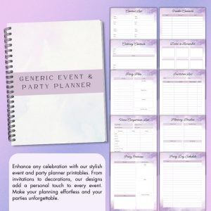 Purple Generic Event & Party Planner Or Binder