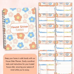 Flower Design House Sitter Planner Or Binder