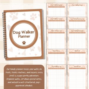 Tan Dog Walker Planner Or Binder