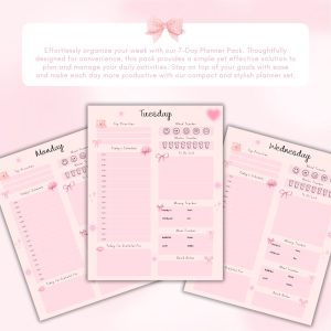 Pink 7 Day Planner Pack