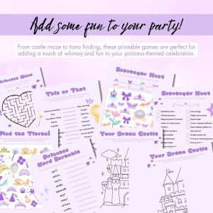 Purple Birthday Party Game Bundle For Kids