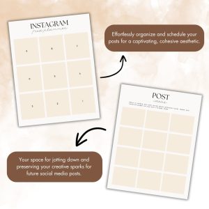 Beige Social Media Planner Or Binder