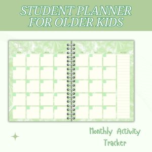 Green Student Planner Or Binder For Older Kids