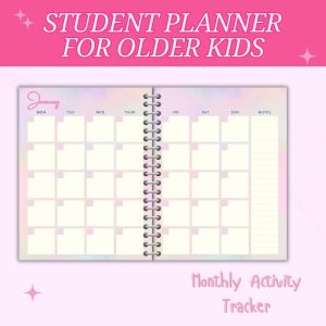 Pink Student Planner Or Binder For Older Kids