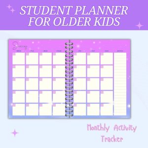 Purple Student Planner Or Binder For Older Kids