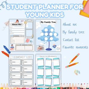 Blue Student Planner Or Binder For Young Kids