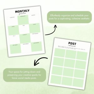 Green Stripe Social Media Planner Or Binder