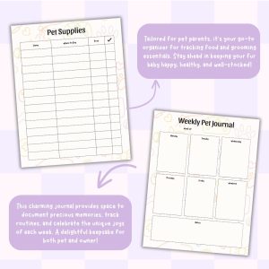 Colorful Pet Care Planner Or Binder