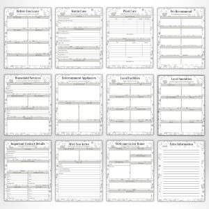 Black & White House Sitter Planner Or Binder