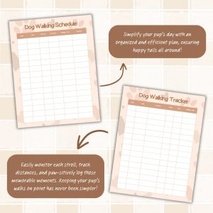 Tan Dog Walker Planner Or Binder