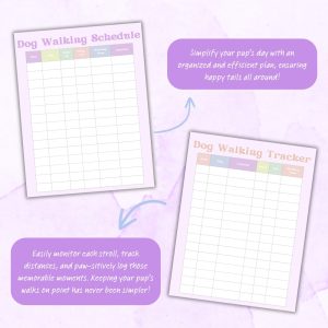 Colorful Dog Walker Planner Or Binder